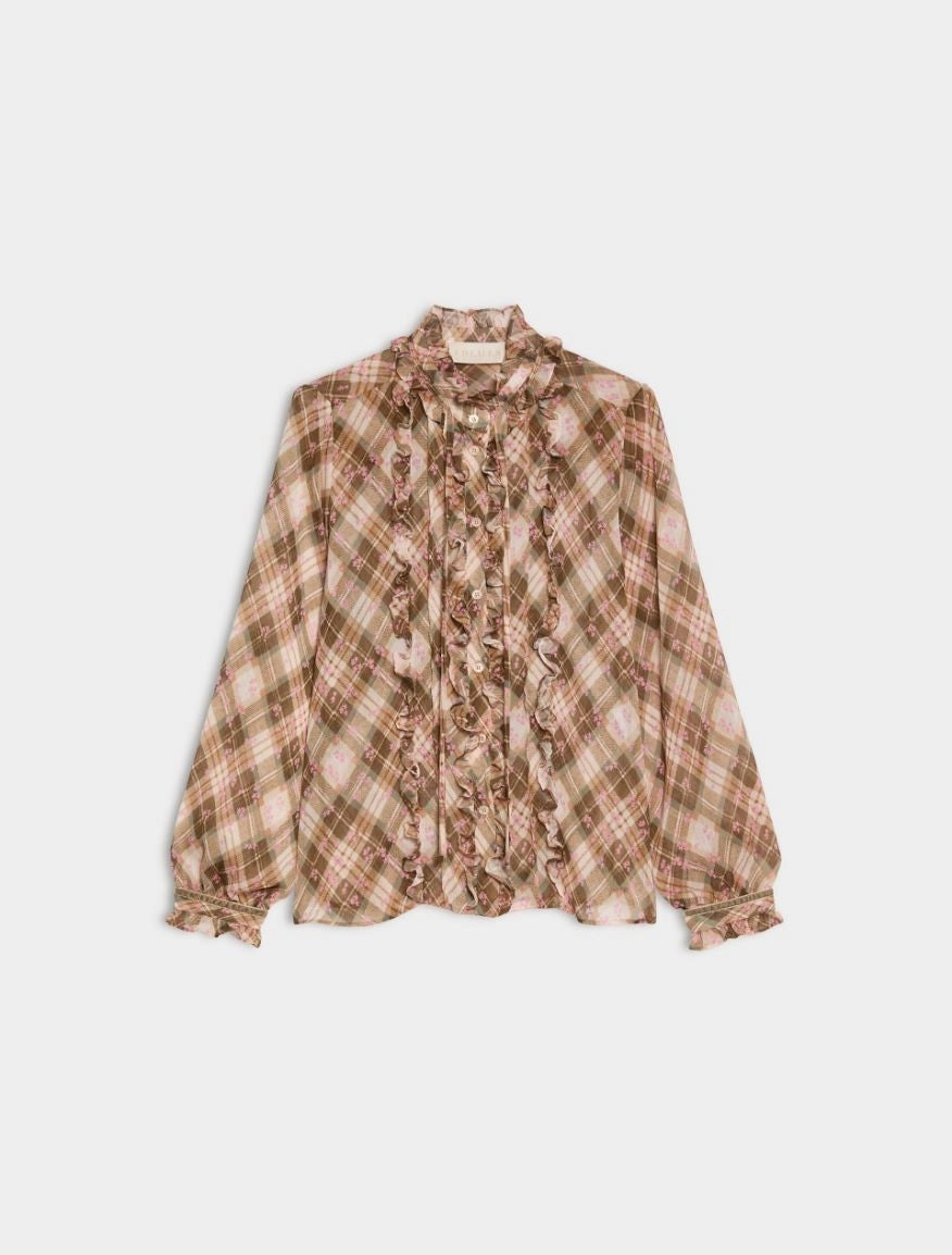 CAMICIA FLUIDA<BR/>Kaki IBLEDOTTO 001 IBLUES 