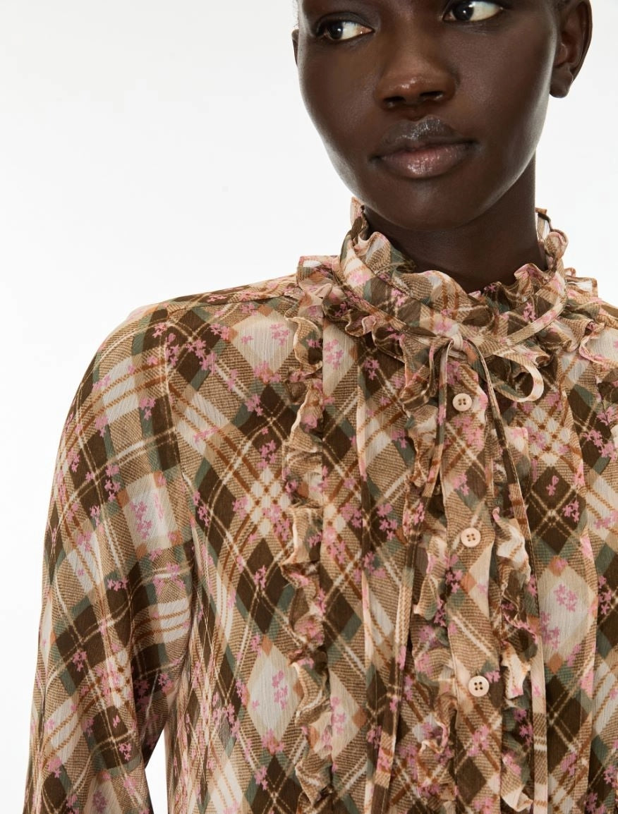CAMICIA FLUIDA<BR/>Kaki IBLEDOTTO 001 IBLUES 