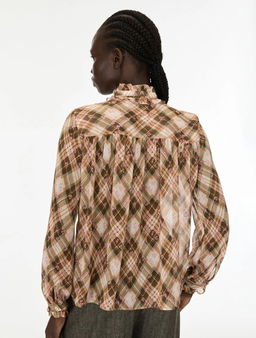 CAMICIA FLUIDA<BR/>Kaki IBLEDOTTO 001 IBLUES 