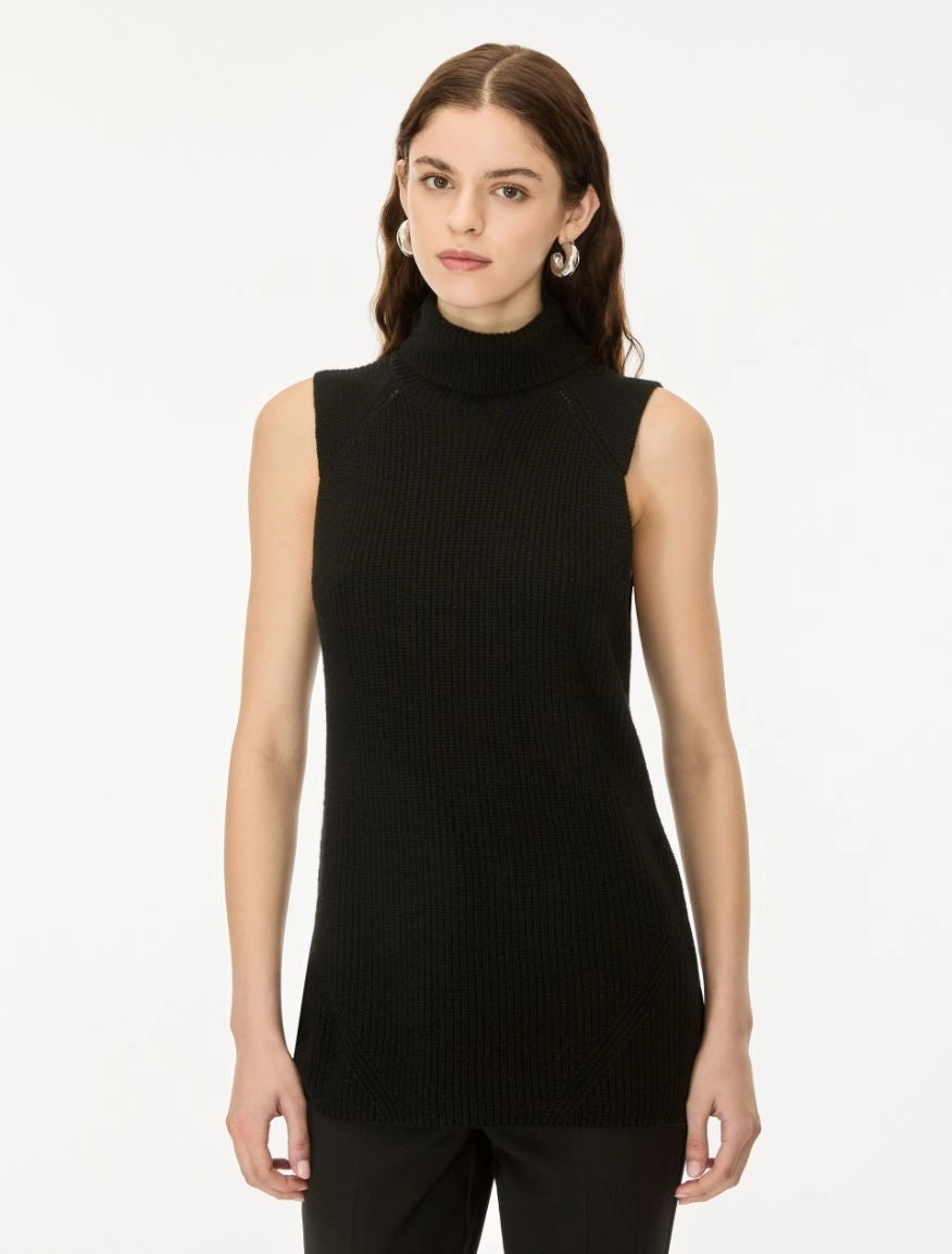 GILET IN MISTO CASHMERE<BR/>Nero IBLFANALE 012 IBLUES 