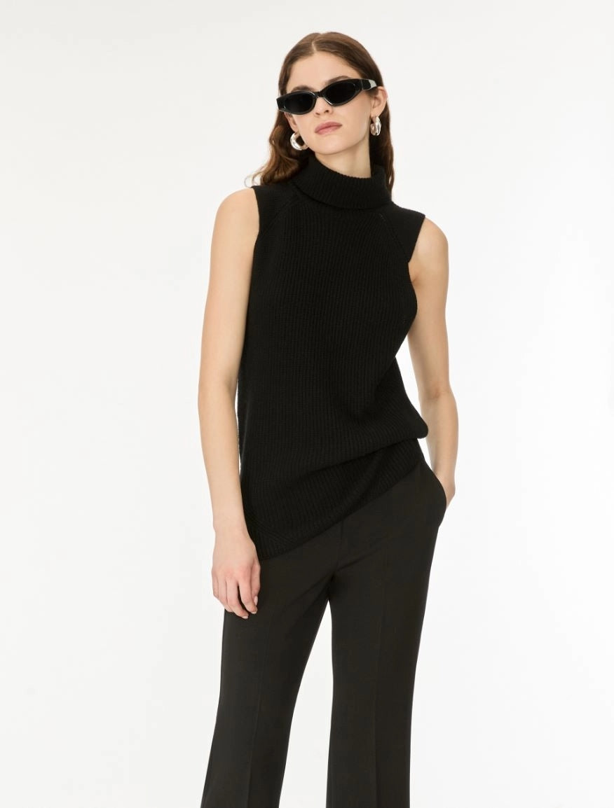 GILET IN MISTO CASHMERE<BR/>Nero IBLFANALE 012 IBLUES 