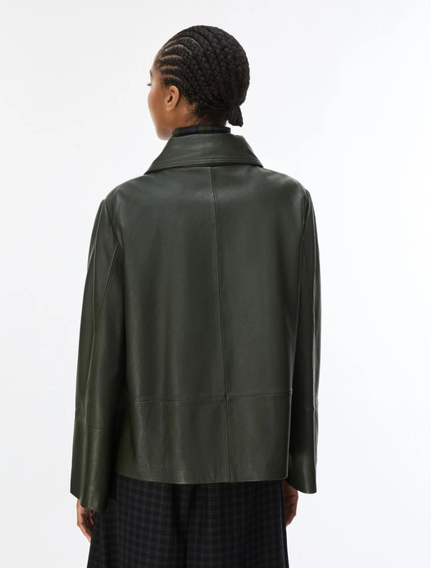 GIACCA IN PELLE<BR/>Verde Bottiglia IBLGIORNATA 001 IBLUES 