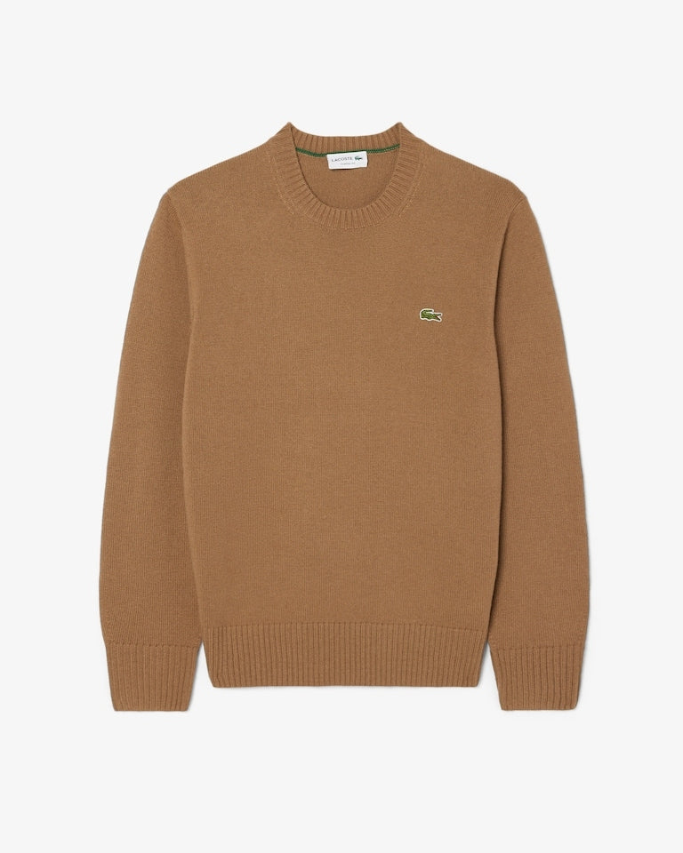 Maglione a girocollo in lana cardata AH2916 SIX LACOSTE 