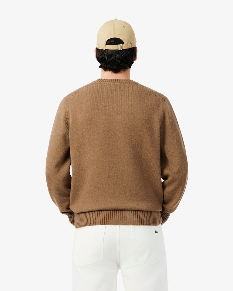 Maglione a girocollo in lana cardata AH2916 SIX LACOSTE 