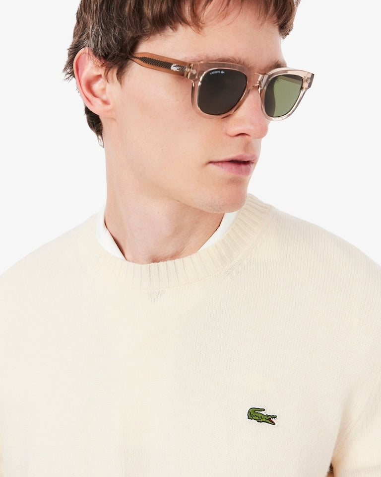 Maglione a girocollo in lana cardata<BR/><BR/> AH2916 XFJ LACOSTE 