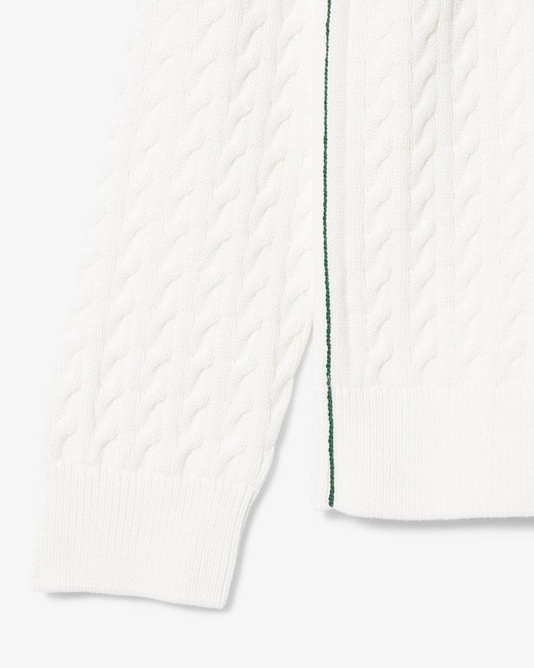 Pullover di cotone in maglia a trecce<BR/><BR/> AH7627 X0N LACOSTE 