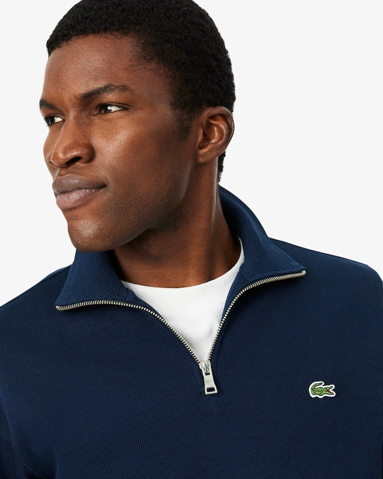 Felpa interlock a collo alto con zip<BR/><BR/> SH1927 166 LACOSTE 
