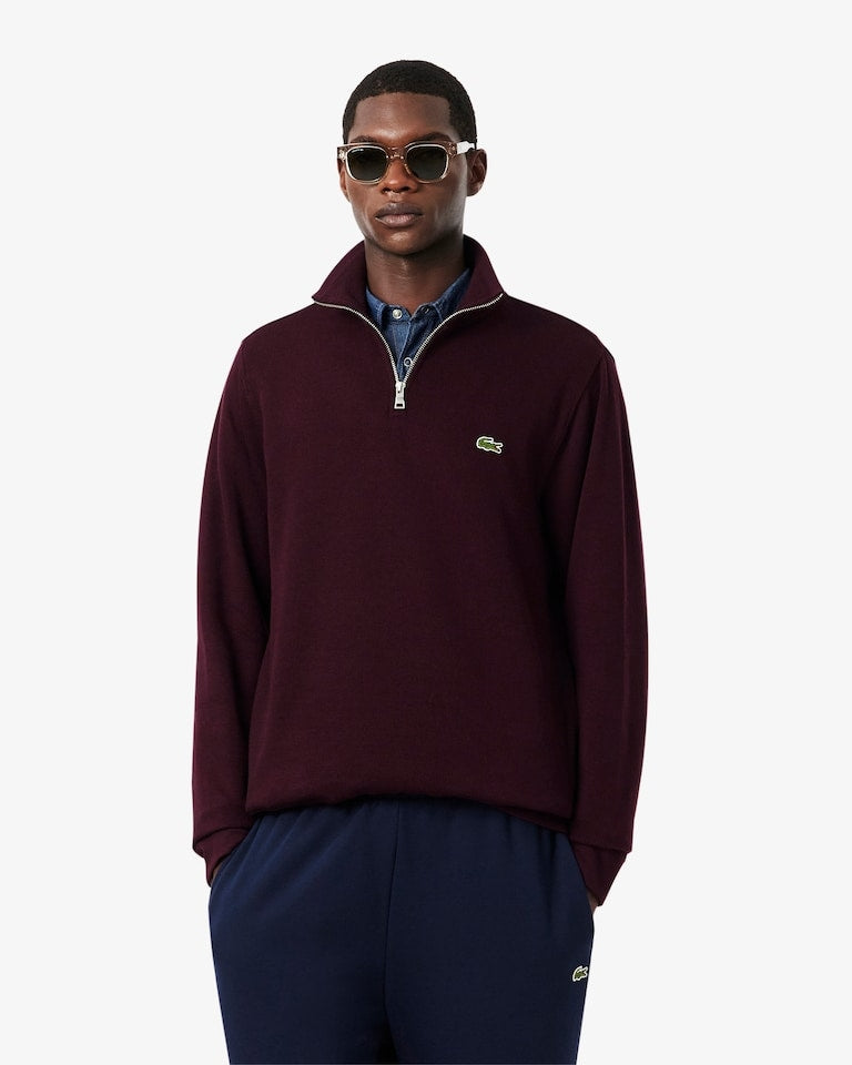 Felpa interlock a collo alto con zip<BR/><BR/> SH1927 3KE LACOSTE 