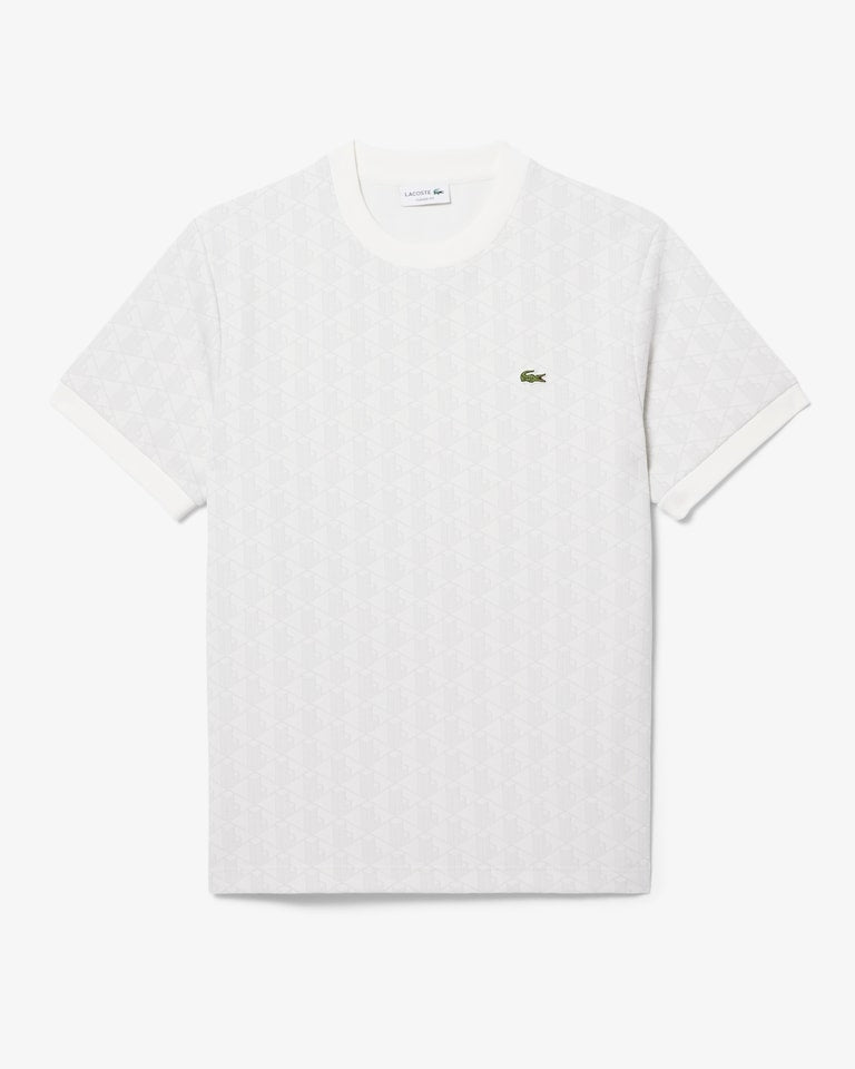 T-shirt slim fit con monogramma jacquard<BR/><BR/> TH1197 4IW LACOSTE 
