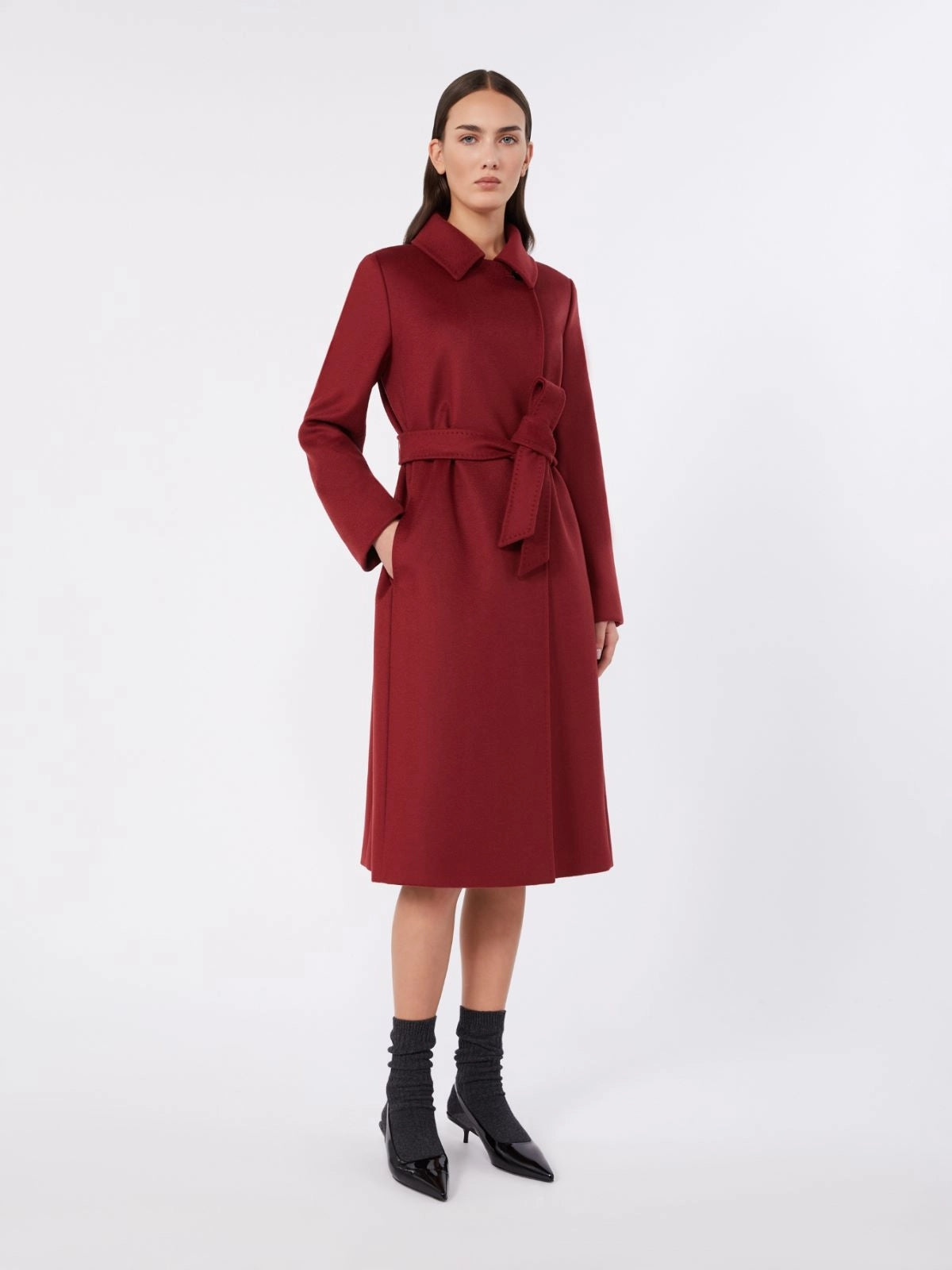 STUDIO<BR/>Cappotto doppiopetto in lana - Rubino BCOLLAG 018 MAX MARA 