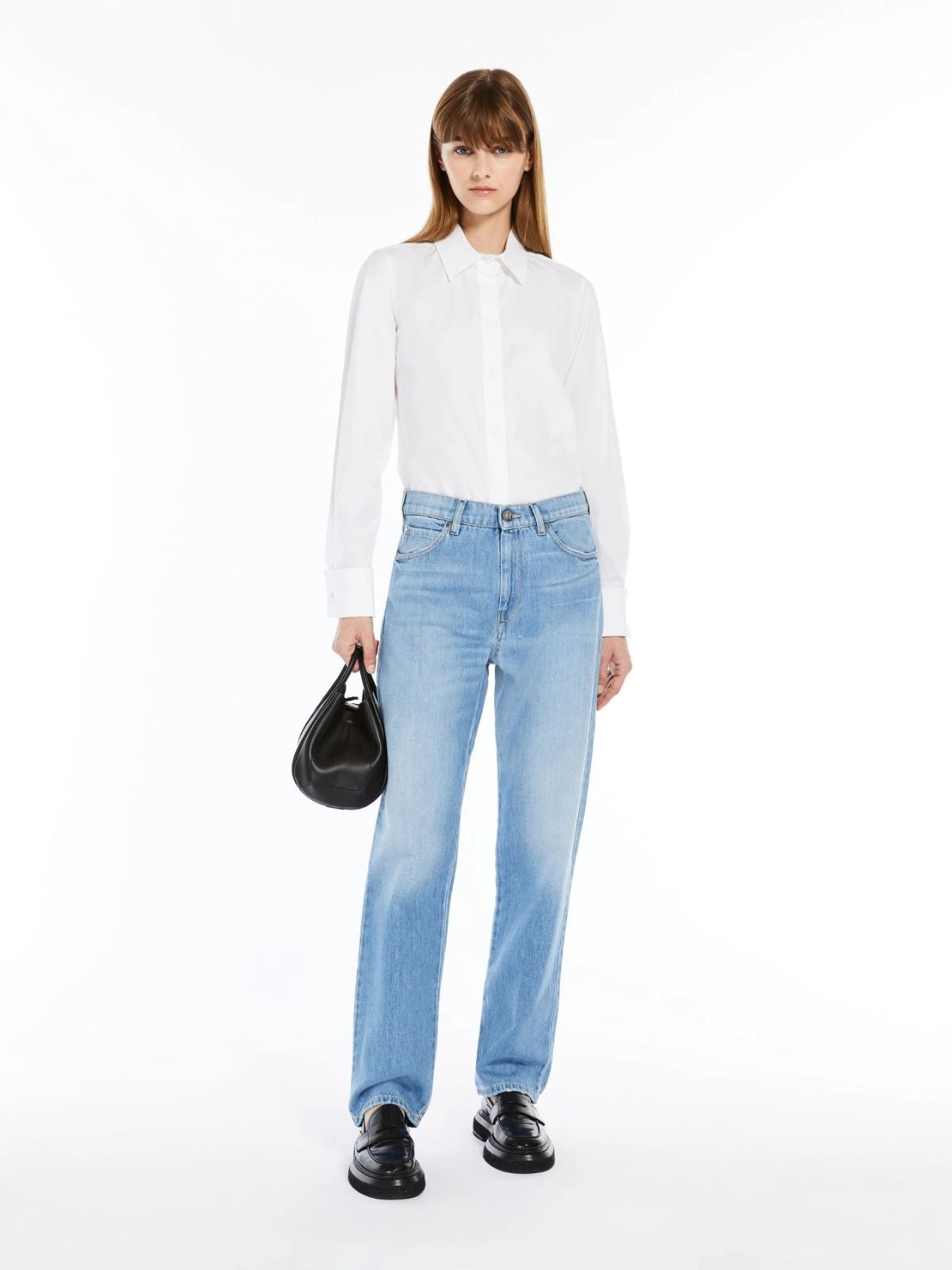 MAX MARA<BR/>Camicia in cotone con logo - Bianco ottico KNUT 001 MAX MARA 