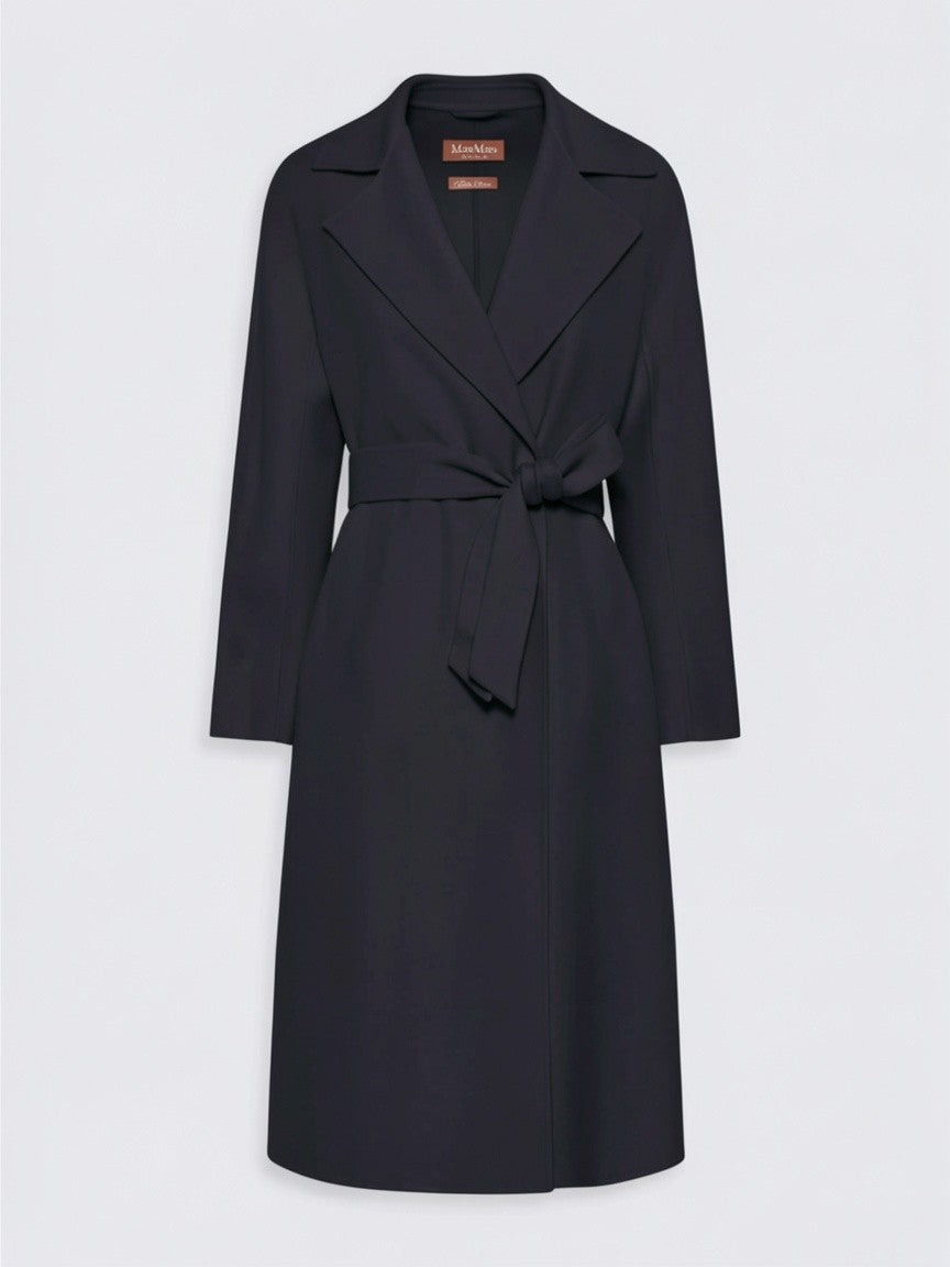 STUDIO<BR/>Cappotto lungo a vestaglia in lana, cachemire e seta -blu MSTCLES 006 MAX MARA 
