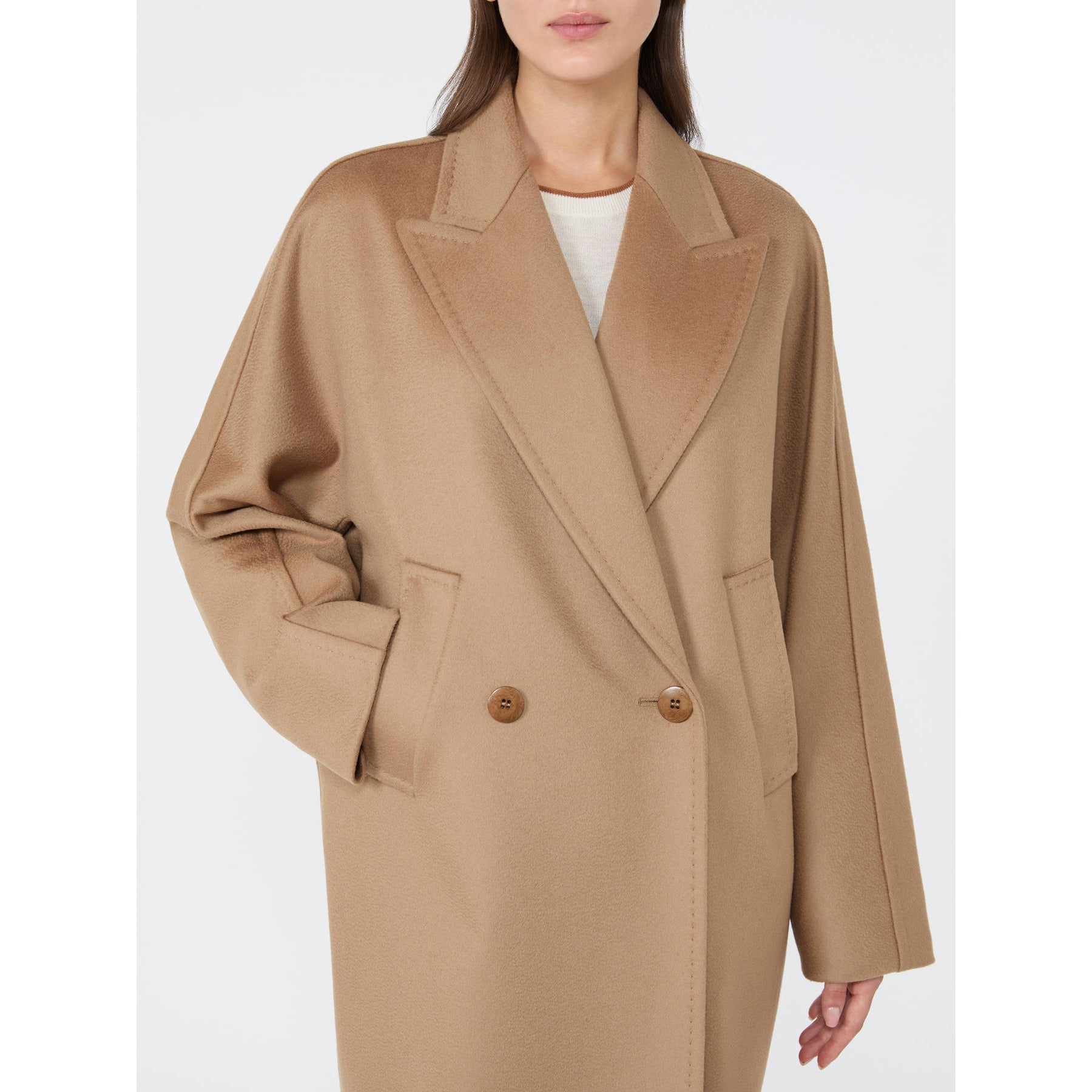 STUDIO<BR/>Cappotto doppiopetto in drap di lana - Cammello MSTMASTRO 006 MAX MARA 