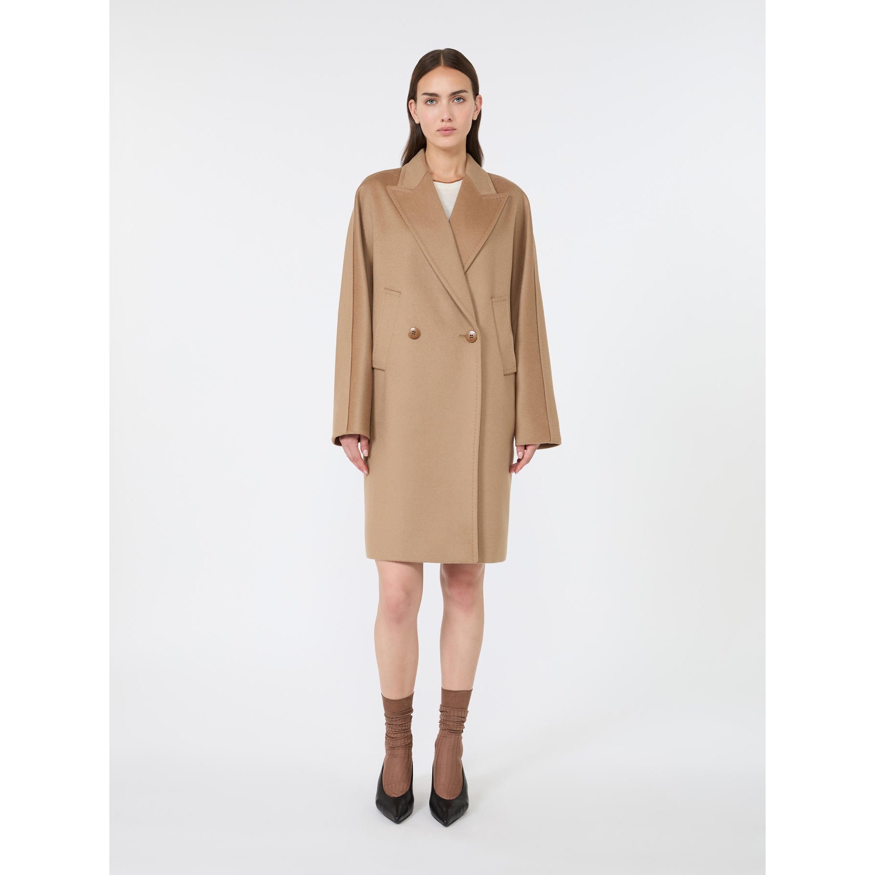 STUDIO<BR/>Cappotto doppiopetto in drap di lana - Cammello MSTMASTRO 006 MAX MARA 