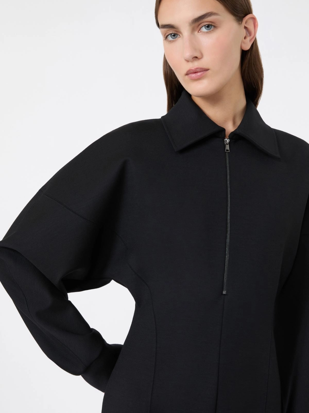 MAX MARA<BR/>Abito in jersey di lana e Lyocell - Nero MXMCAPO 004 MAX MARA 