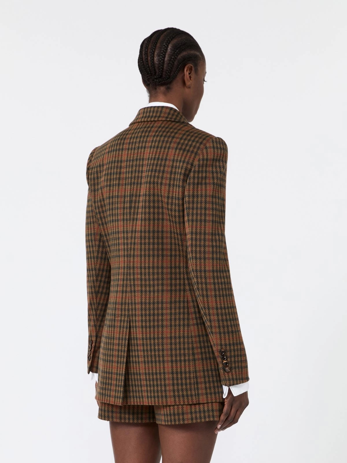 MAX MARA<BR/>Blazer monopetto in jersey Principe di Galles - Cuoio MXMGALOSCE 002 MAX MARA 