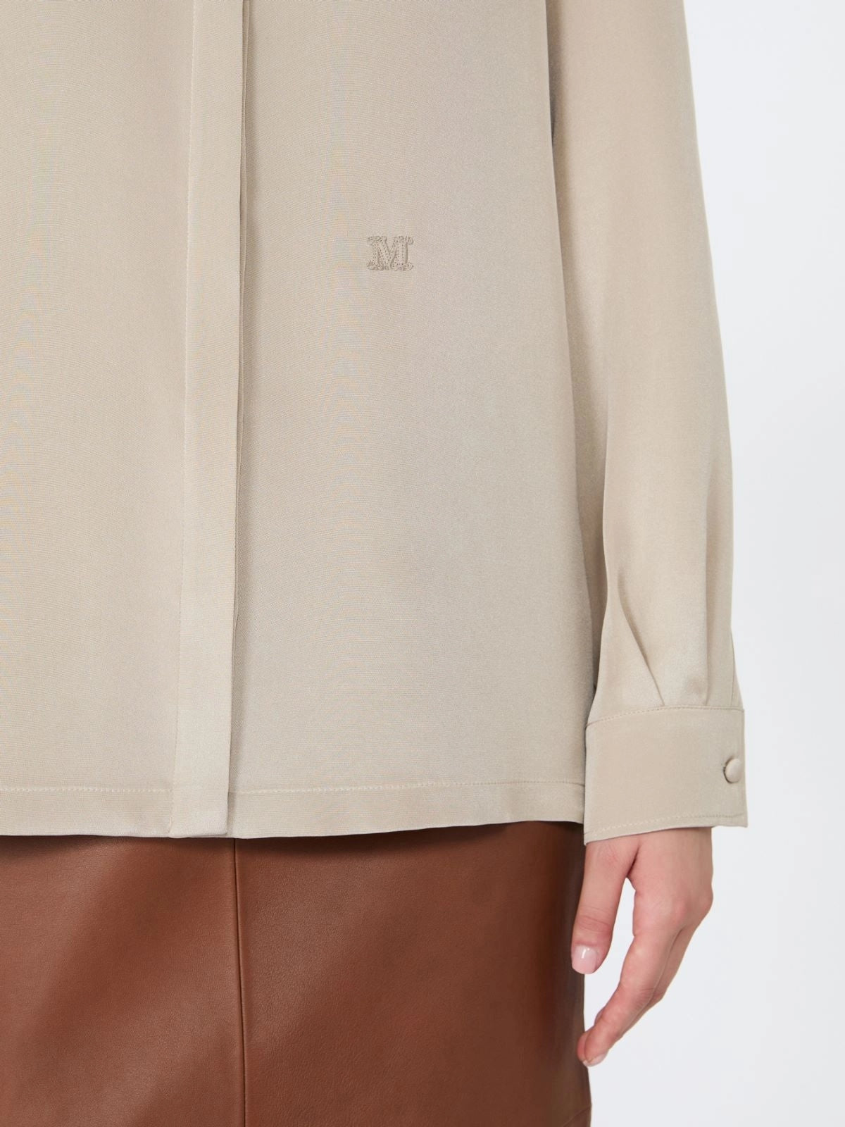 MAX MARA<BR/>Camicia in crêpe de Chine di seta - Roccia MXMGERANIO 007 MAX MARA 