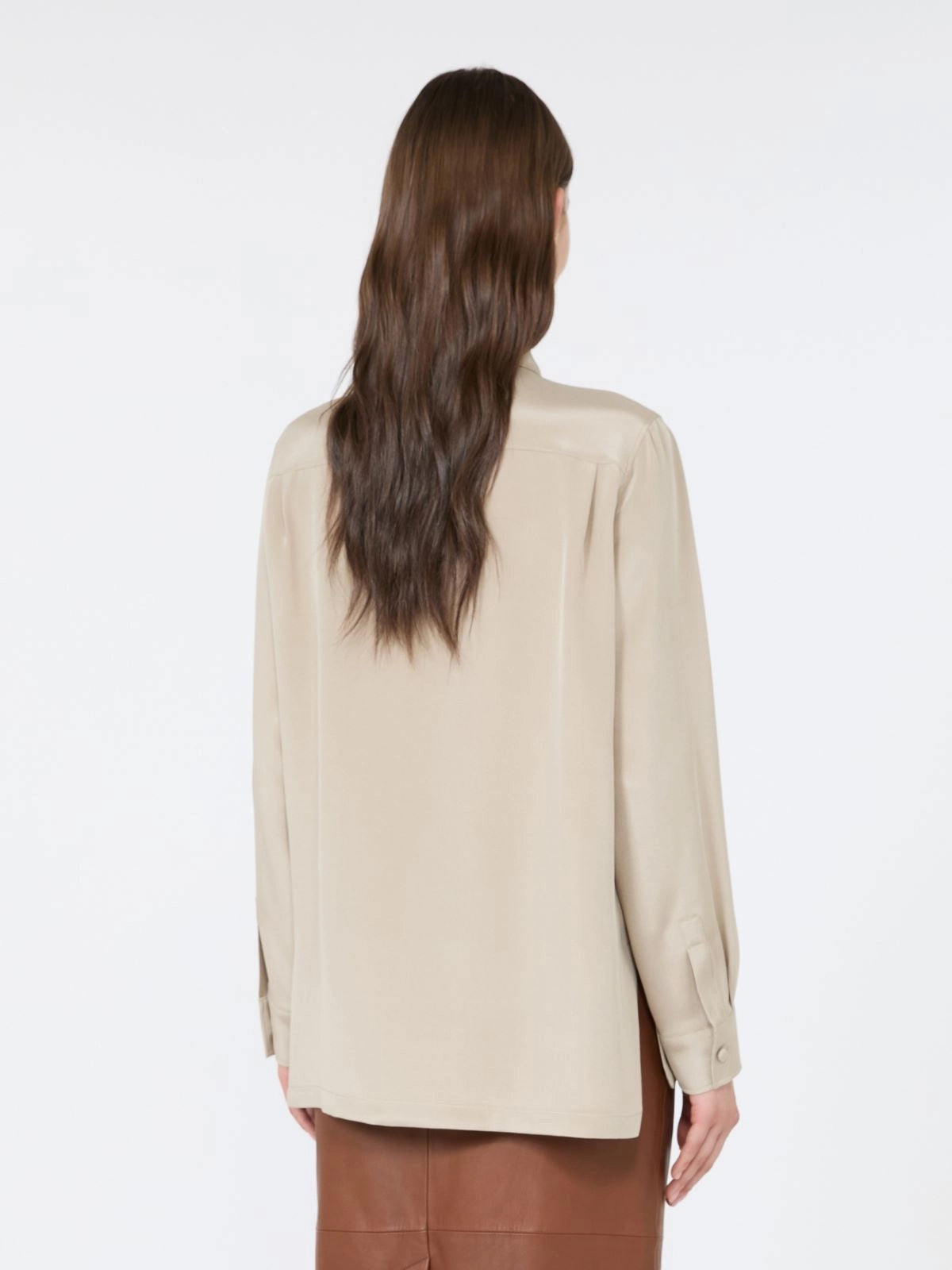 MAX MARA<BR/>Camicia in crêpe de Chine di seta - Roccia MXMGERANIO 007 MAX MARA 