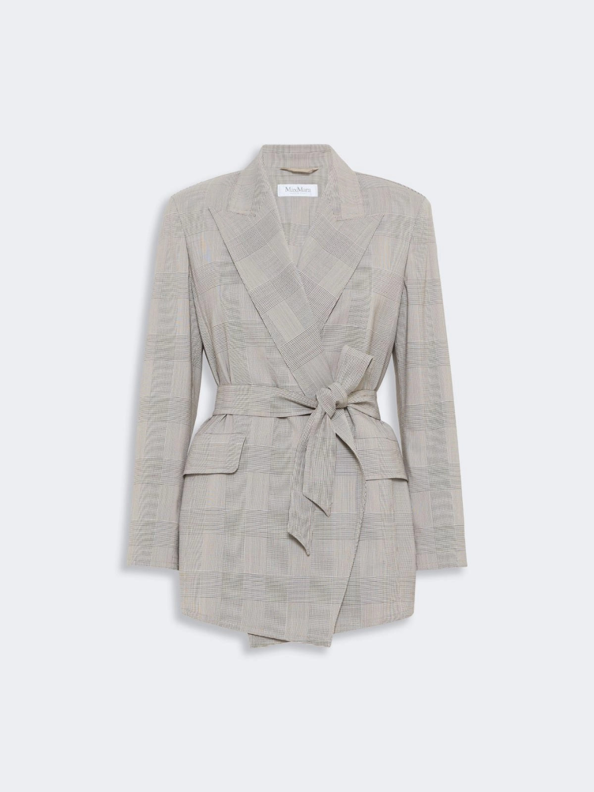 MAX MARA<BR/>Giacca a vestaglia in lana Principe di Galles - Verde oliva MXMNASELLO 003 MAX MARA 