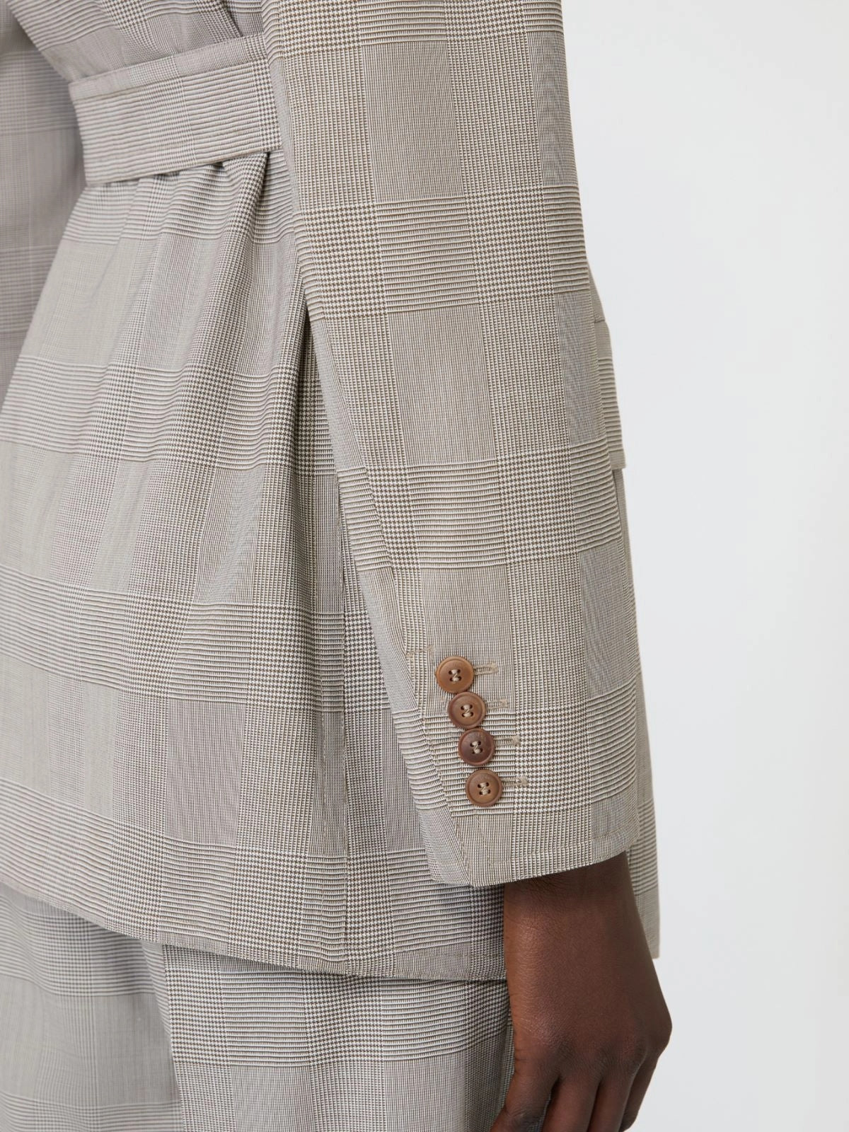 MAX MARA<BR/>Giacca a vestaglia in lana Principe di Galles - Verde oliva MXMNASELLO 003 MAX MARA 