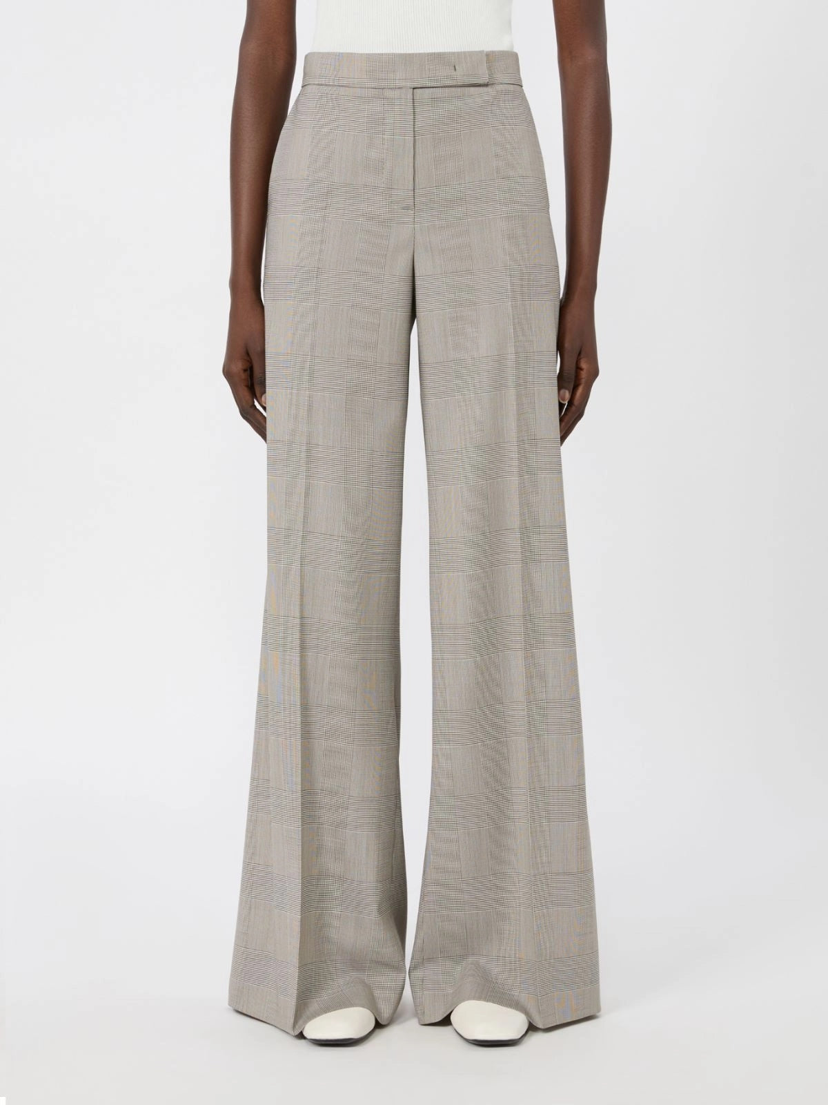 MAX MARA<BR/>Pantalone in lana Principe di Galles - Verde oliva MXMNETTO 003 MAX MARA 