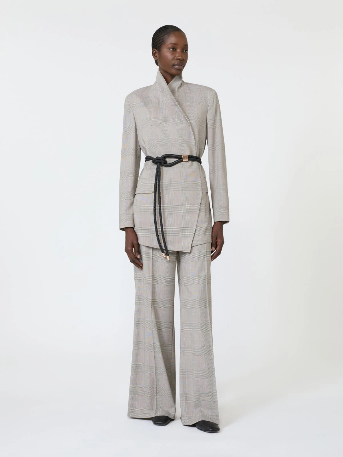 MAX MARA<BR/>Pantalone in lana Principe di Galles - Verde oliva MXMNETTO 003 MAX MARA 