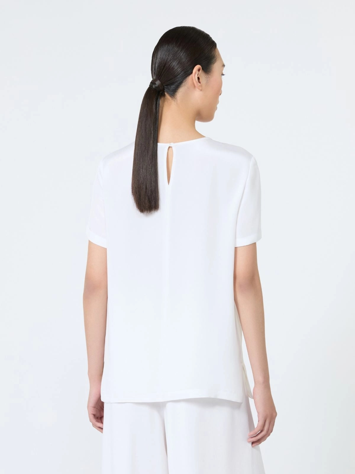 MAX MARA<BR/>Blusa in crêpe de Chine di seta stampata - Bianco MXMPAGANO 002 MAX MARA 