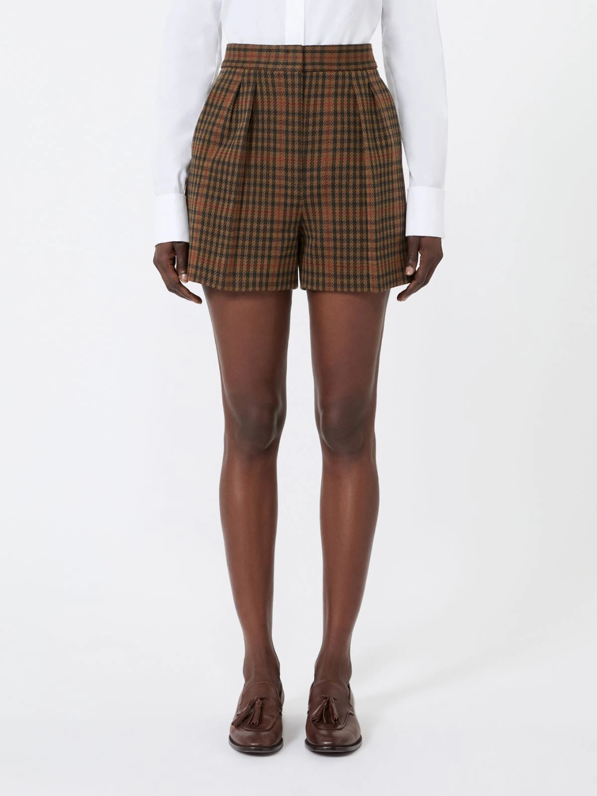 MAX MARA<BR/>Short in jersey Principe di Galles - Cuoio MXMPARATA 002 MAX MARA 
