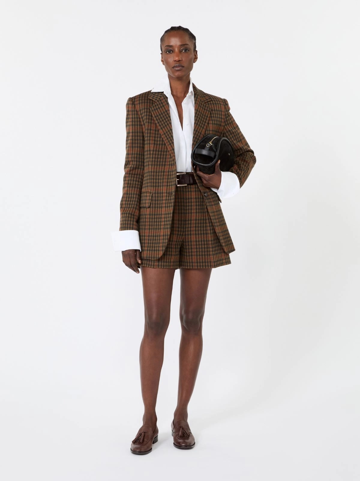 MAX MARA<BR/>Short in jersey Principe di Galles - Cuoio MXMPARATA 002 MAX MARA 
