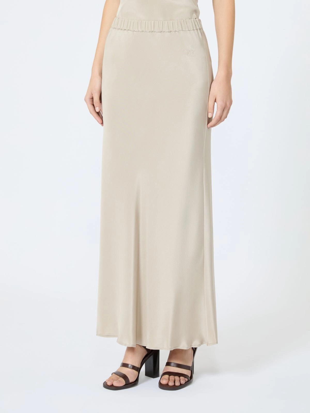 Gonna lunga in crêpe de Chine di seta MXMSOSPIRO 007 MAX MARA 