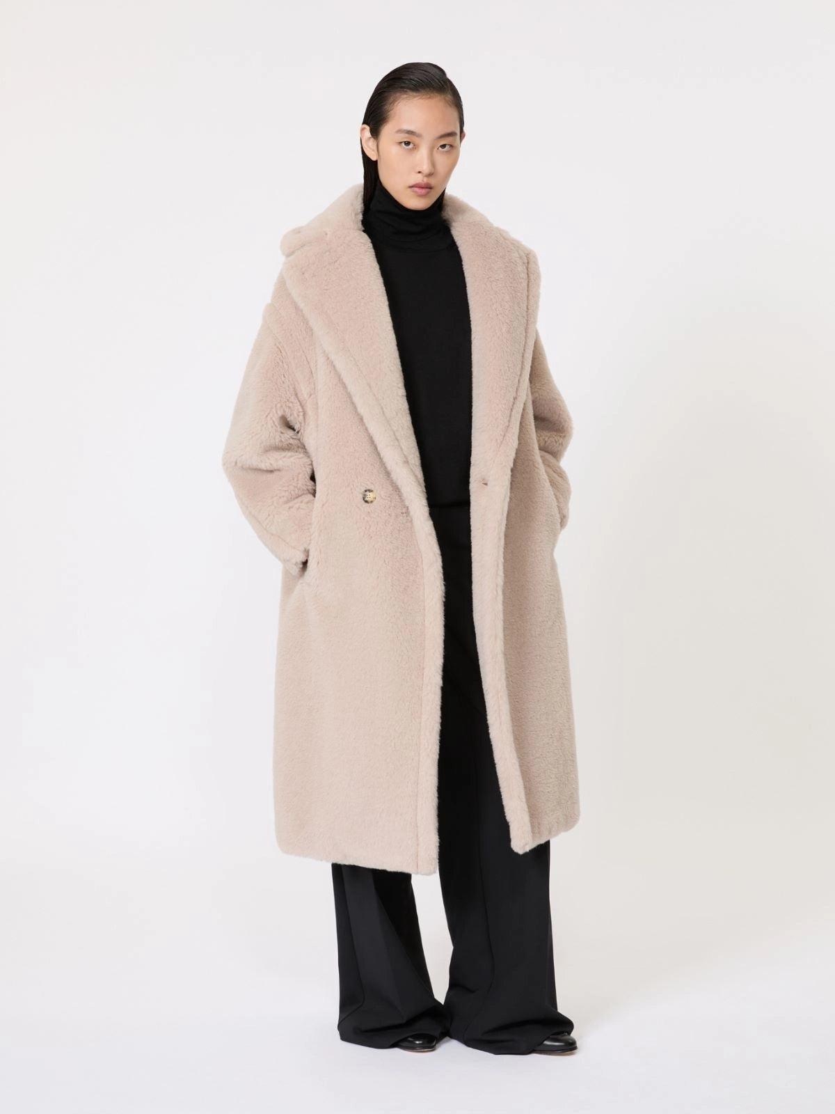 MAX MARA<BR/>Teddy Bear Icon Coat in alpaca e lana - Sabbia TEDGIRL 002 MAX MARA 