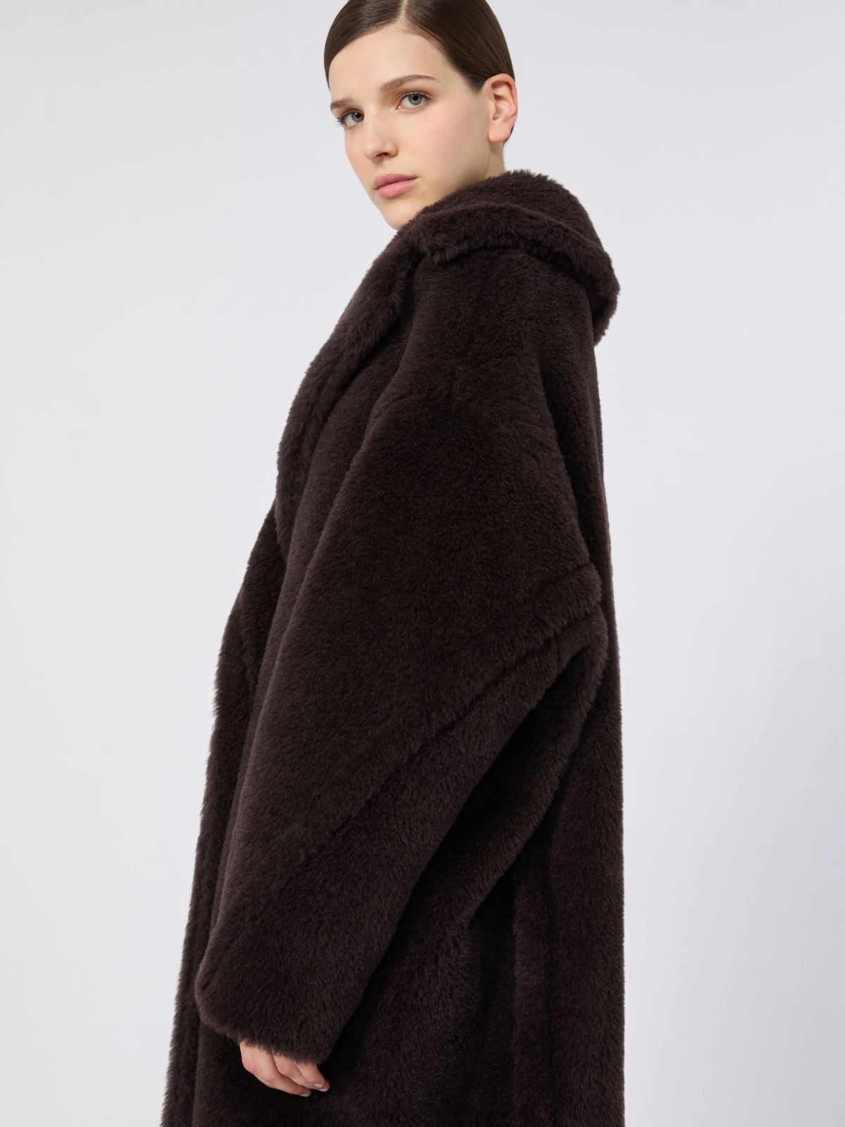 MAX MARA<BR/>Teddy Bear Icon Coat in alpaca e lana - Marrone scuro TEDGIRL 014 MAX MARA 