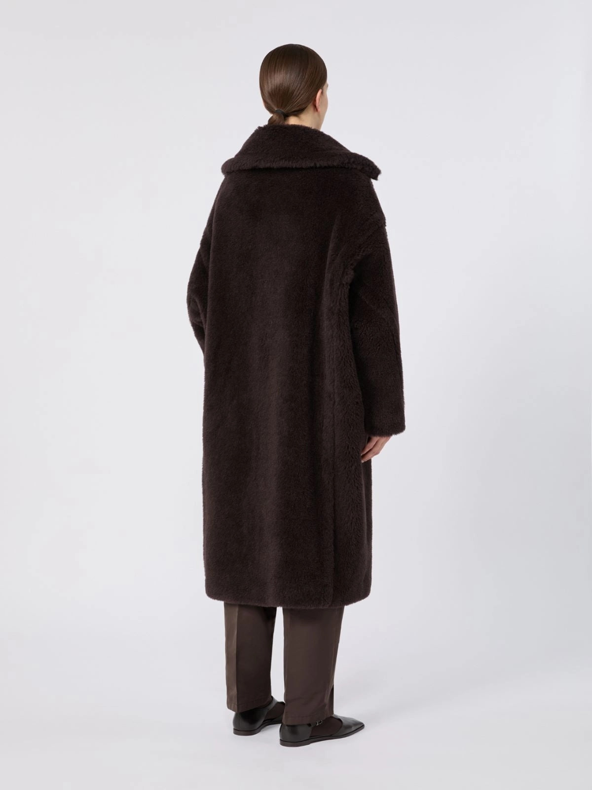 MAX MARA<BR/>Teddy Bear Icon Coat in alpaca e lana - Marrone scuro TEDGIRL 014 MAX MARA 