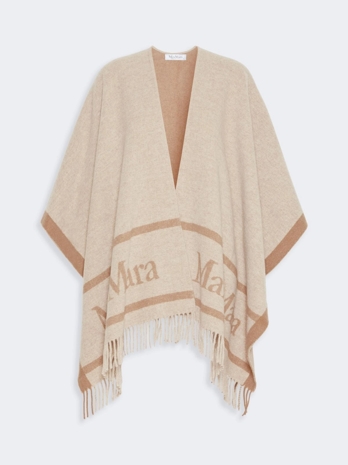 MAXMARA ACCESSORI<BR/>Poncho in lana jacquard - Beige HILDE 001 MAX MARA ACCESSORI 