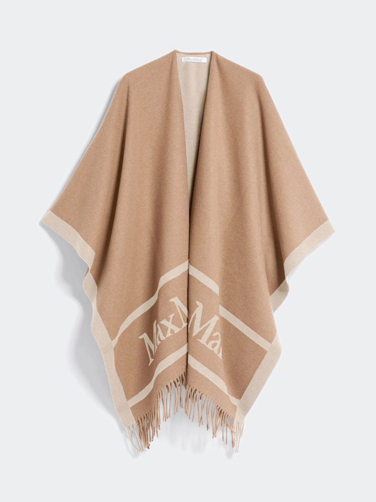 MAXMARA ACCESSORI<BR/>Poncho in lana jacquard - Cammello HILDE 002 MAX MARA ACCESSORI 