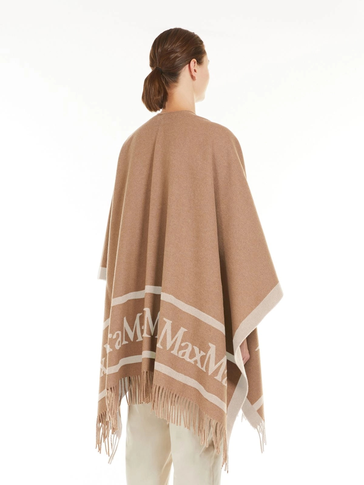 MAXMARA ACCESSORI<BR/>Poncho in lana jacquard - Cammello HILDE 002 MAX MARA ACCESSORI 