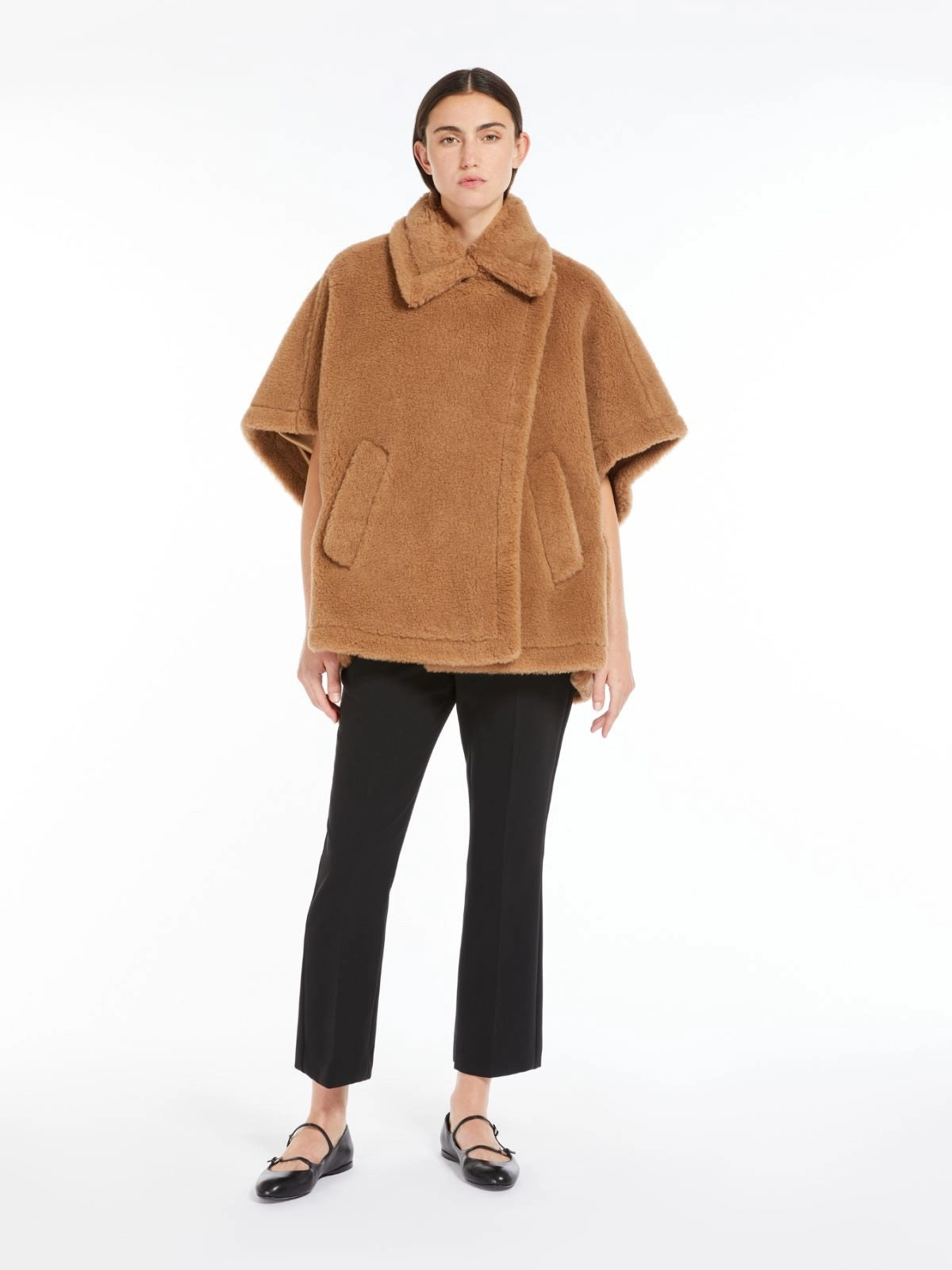 MAXMARA ACCESSORI<BR/>Mantella in tessuto Teddy - Cammello TEBE 001 MAX MARA ACCESSORI 