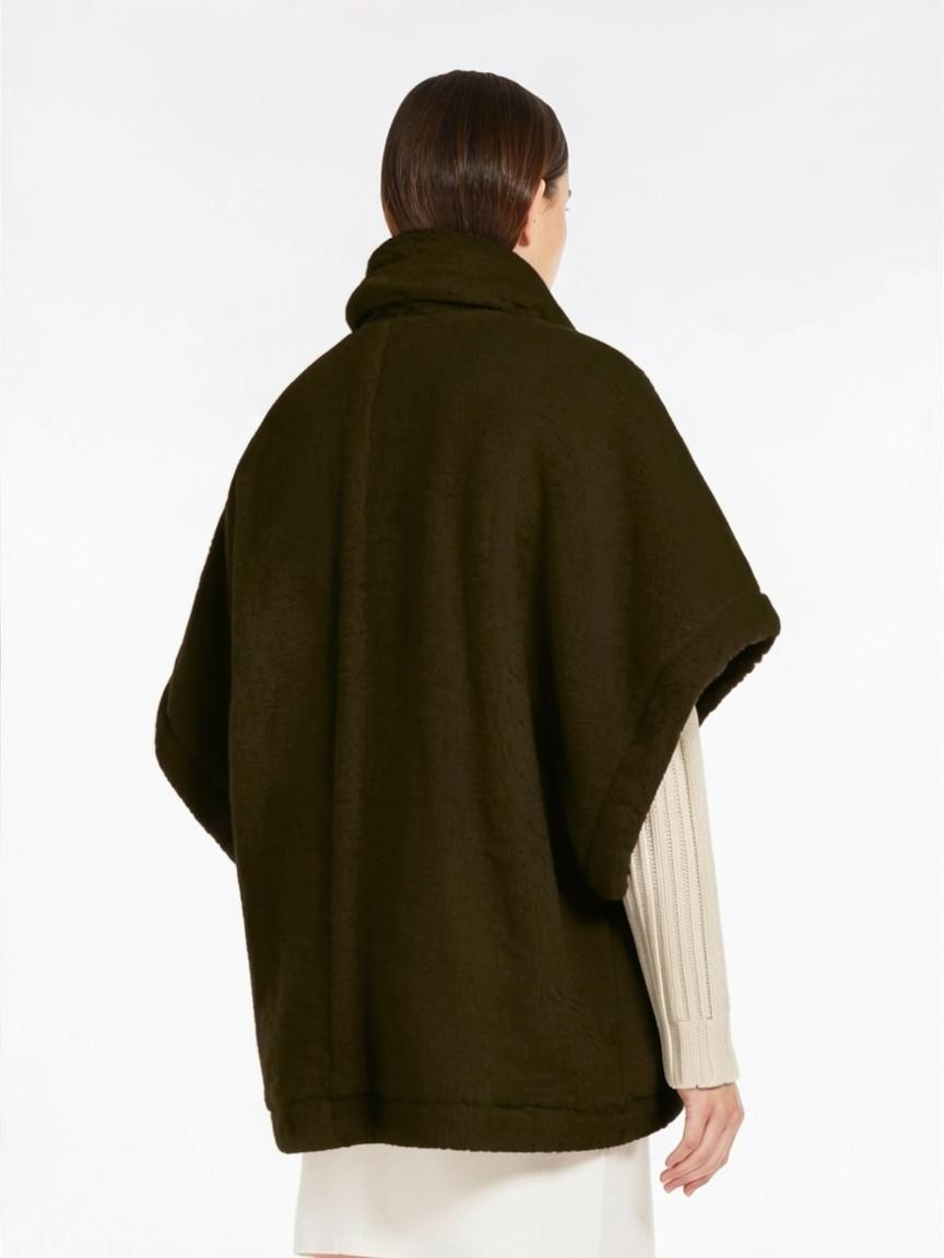 MAXMARA ACCESSORI<BR/>Mantella in Teddy di alpaca e lana - Ebano TEBE1 014 MAX MARA ACCESSORI 