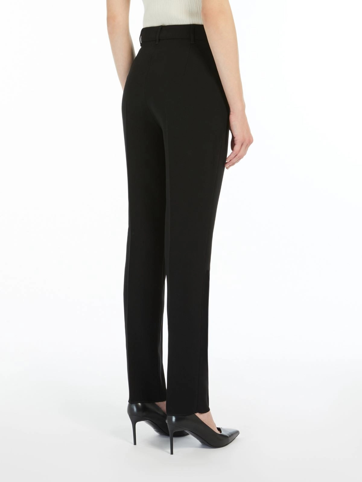 STUDIO<BR/>Pantalone dritto in cady - Nero JERTA 001 MAX MARA STUDIO 