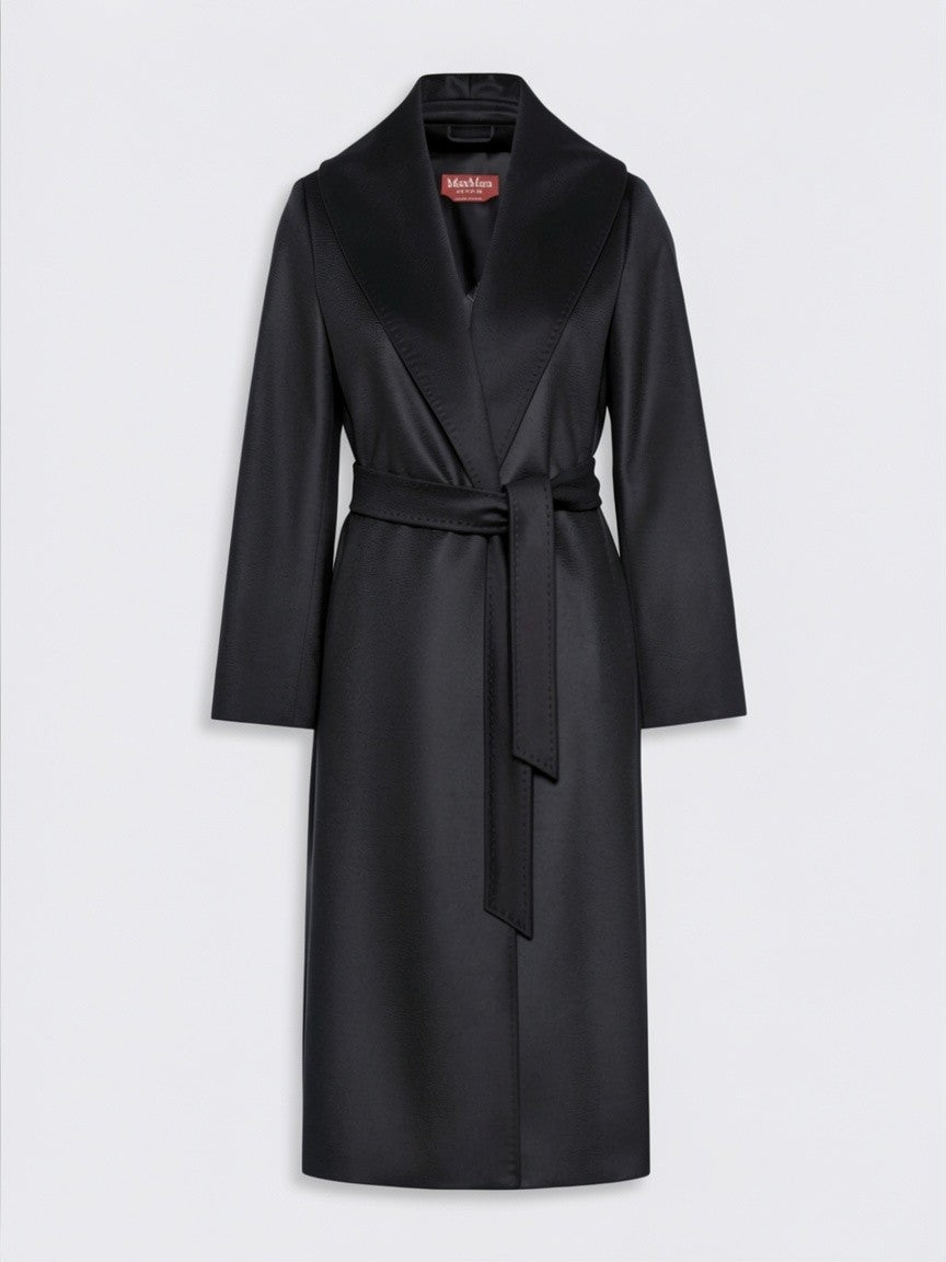 STUDIO<BR/>Cappotto lungo a vestaglia in cachemire- nero MSTARDEA 010 MAX MARA STUDIO 