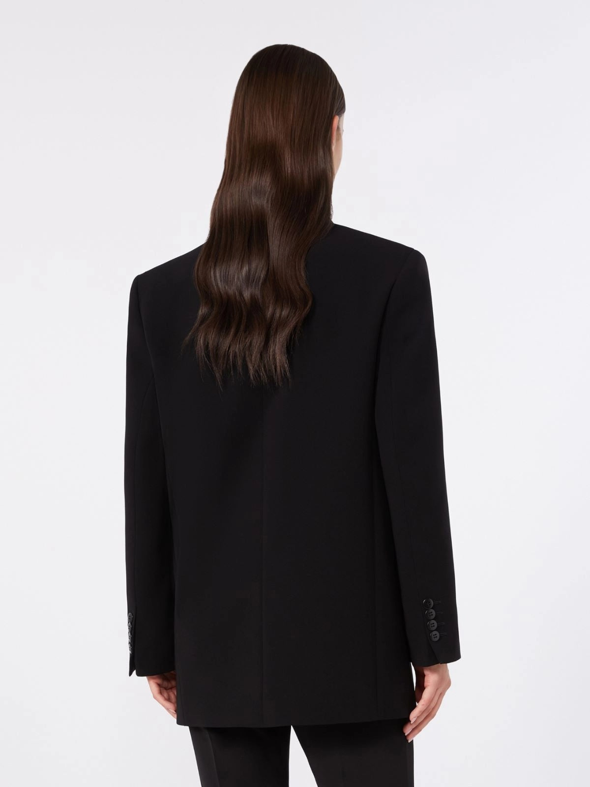 STUDIO<BR/>Giacca doppiopetto in cady - Nero MSTBAOBAB 001 MAX MARA STUDIO 