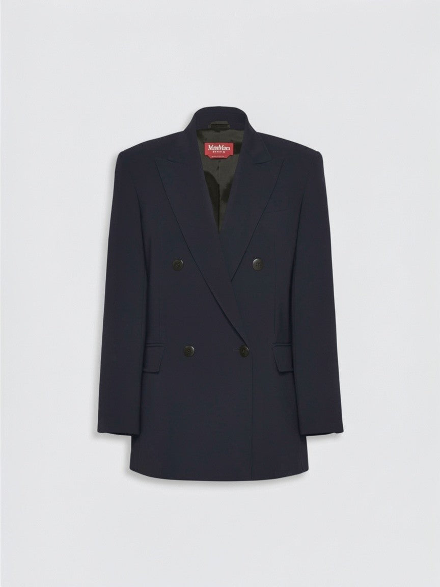 STUDIO<BR/>Giacca doppiopetto in cady - blu MSTBAOBAB 005 MAX MARA STUDIO 