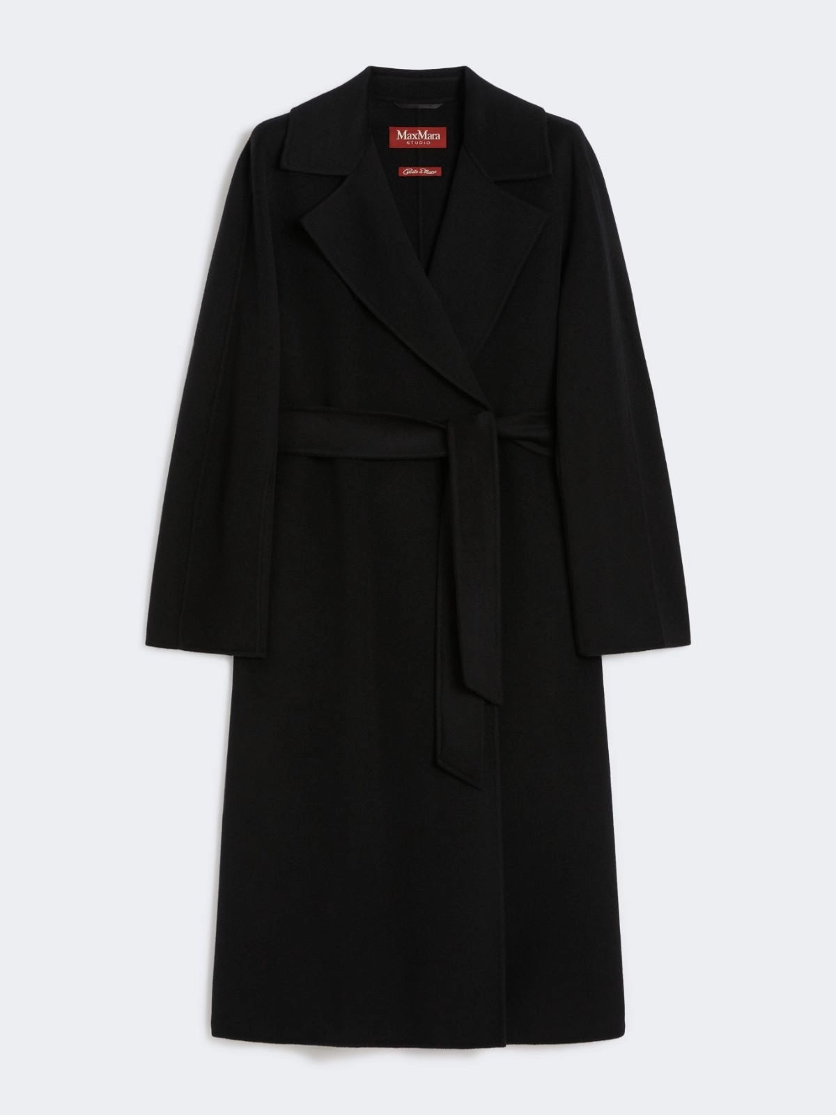 STUDIO<BR/>Cappotto lungo a vestaglia in lana, cachemire e seta - Nero MSTCLES 007 MAX MARA STUDIO 