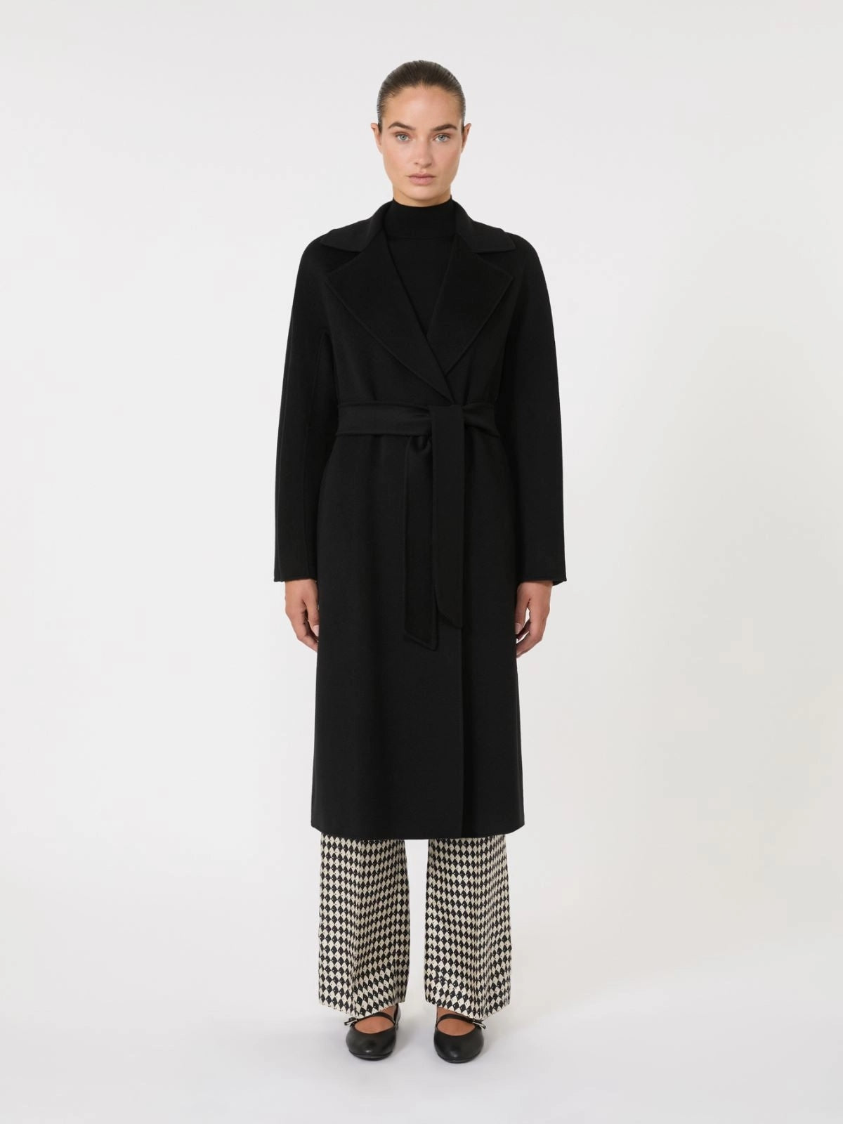 STUDIO<BR/>Cappotto lungo a vestaglia in lana, cachemire e seta - Nero MSTCLES 007 MAX MARA STUDIO 