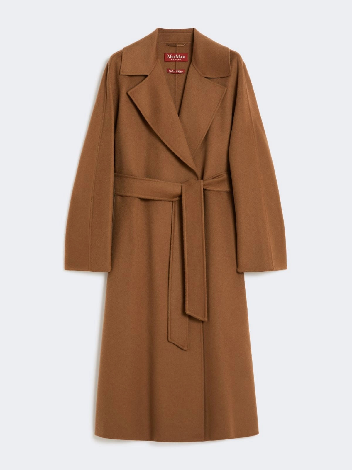STUDIO<BR/>Cappotto lungo a vestaglia in lana, cachemire e seta - Cammello MSTCLES 024 MAX MARA STUDIO 