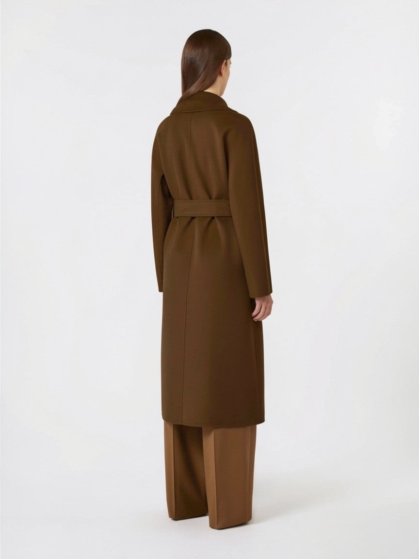 STUDIO<BR/>Cappotto lungo a vestaglia in lana, cachemire e seta - Cuoio MSTCLES 058 MAX MARA STUDIO 