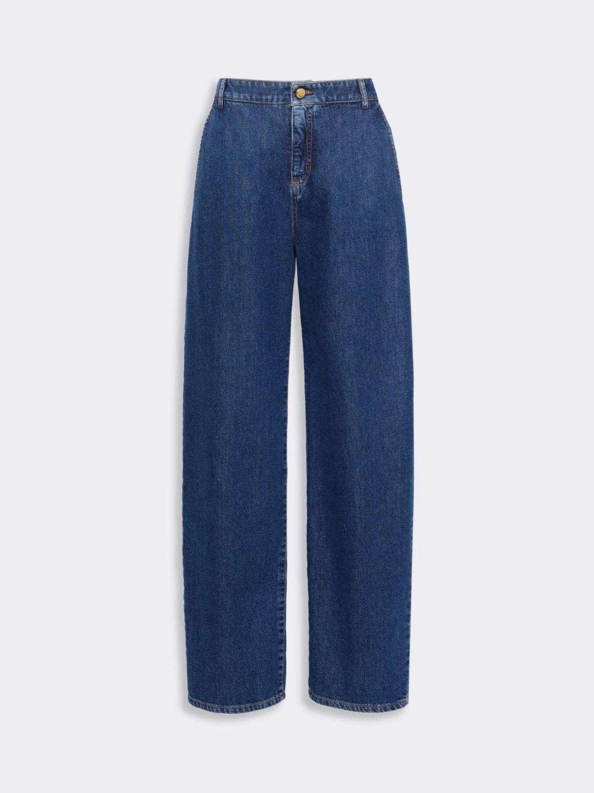 STUDIO<BR/>Pantalone barrel leg in denim - Blu MSTCONICO 002 MAX MARA STUDIO 