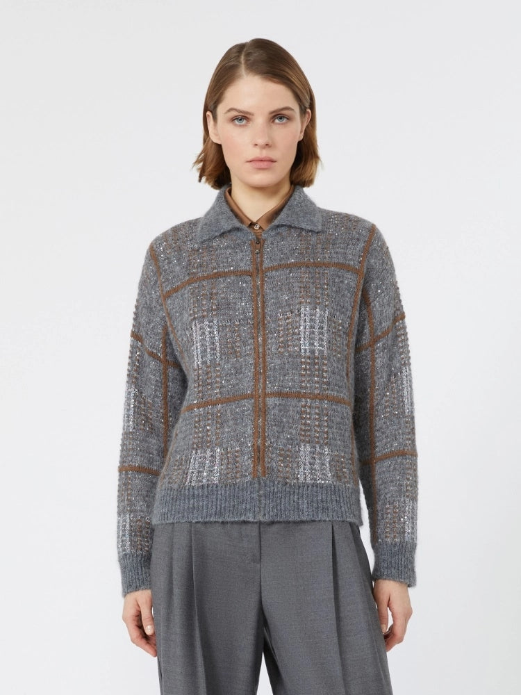 Cardigan in lana, mohair e cachemire jacquard MSTEGIZIO 001 MAX MARA STUDIO 