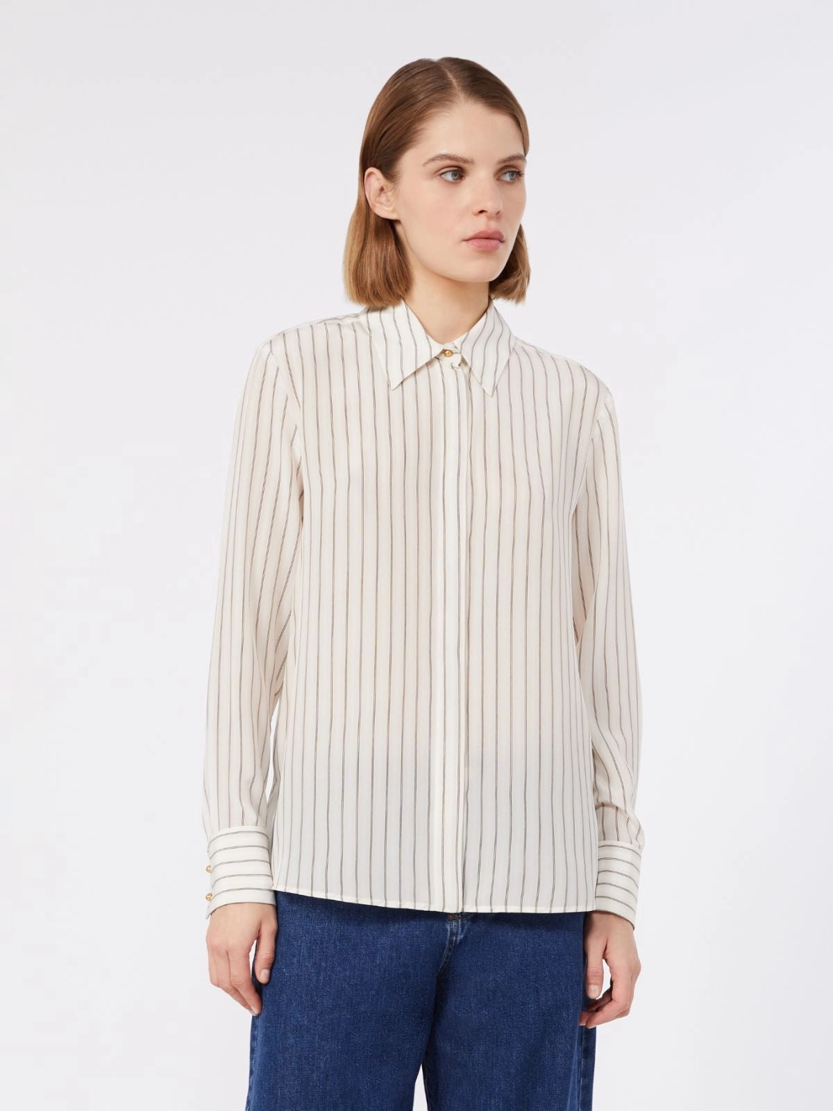 STUDIO<BR/>Camicia in seta stampata - Naturale MSTFLIRT 001 MAX MARA STUDIO 