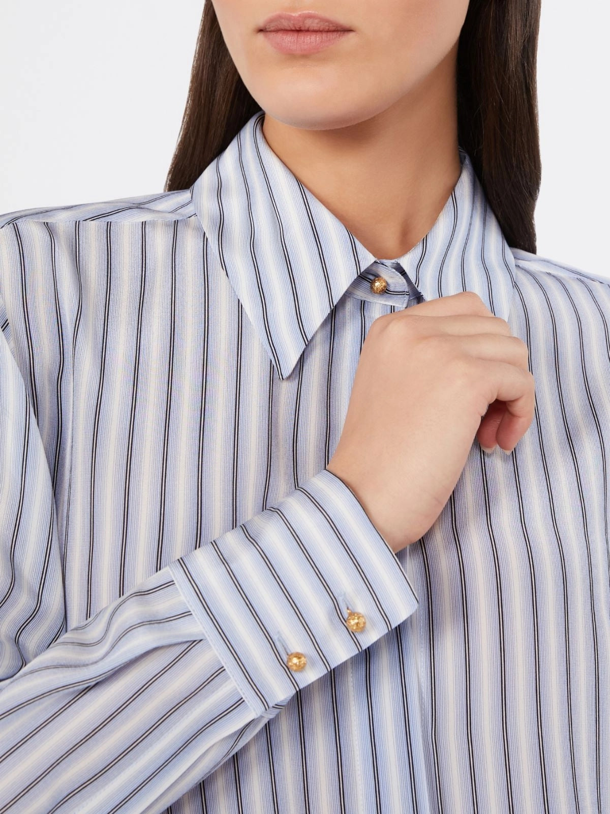 STUDIO<BR/>Camicia in seta stampata - Azzurro MSTFLIRT 003 MAX MARA STUDIO 